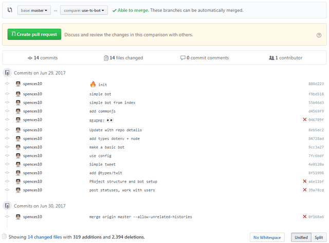 git compare after